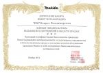 Сертификат выдающихся достижений в продажах Макита 2014 в Шуе